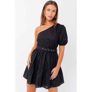 Le Lis Black Puff Sleeve Belted Mini / L - image 1