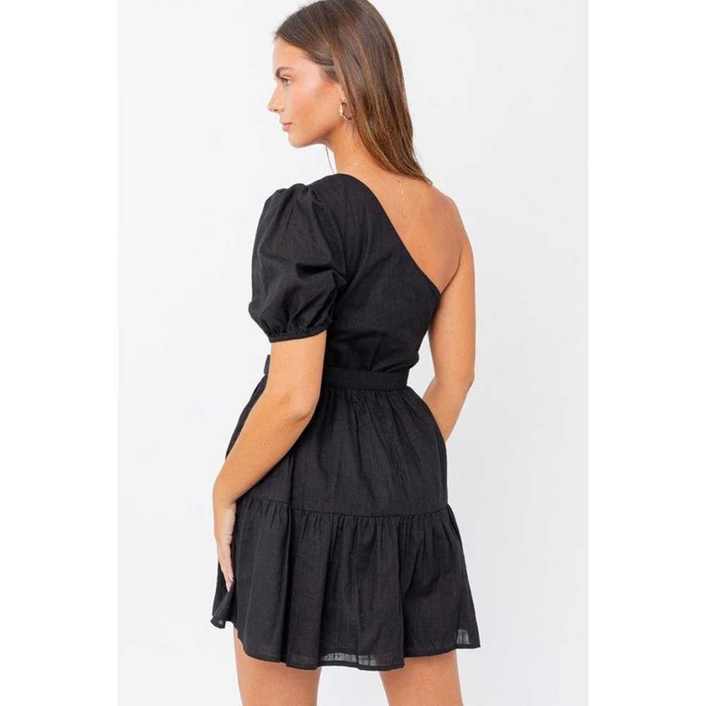 Le Lis Black Puff Sleeve Belted Mini / L - image 2