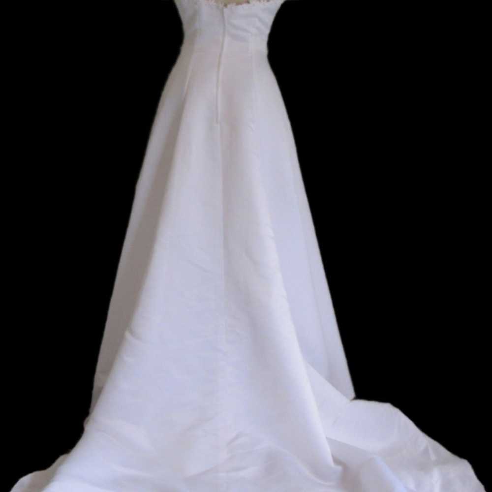 Vintage A-Line Satin Wedding Dress with Halter La… - image 5