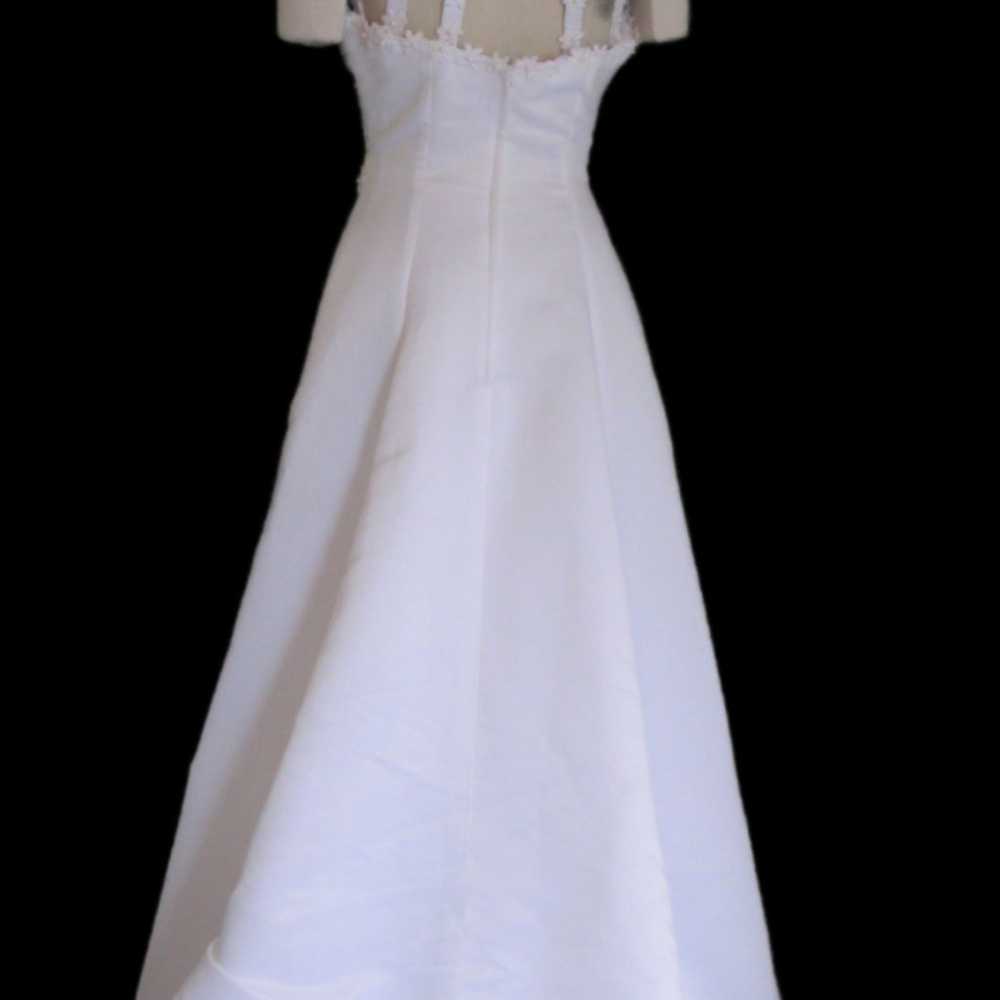 Vintage A-Line Satin Wedding Dress with Halter La… - image 6