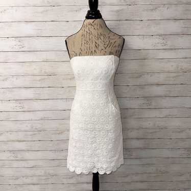 Shoshanna Strapless Eyelet Dress