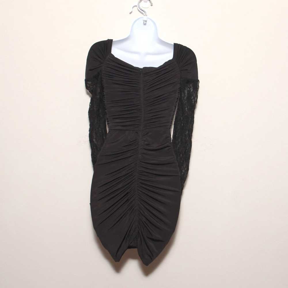 Vintage 80s Jessica McClintock Ruched Bodycon Dre… - image 2