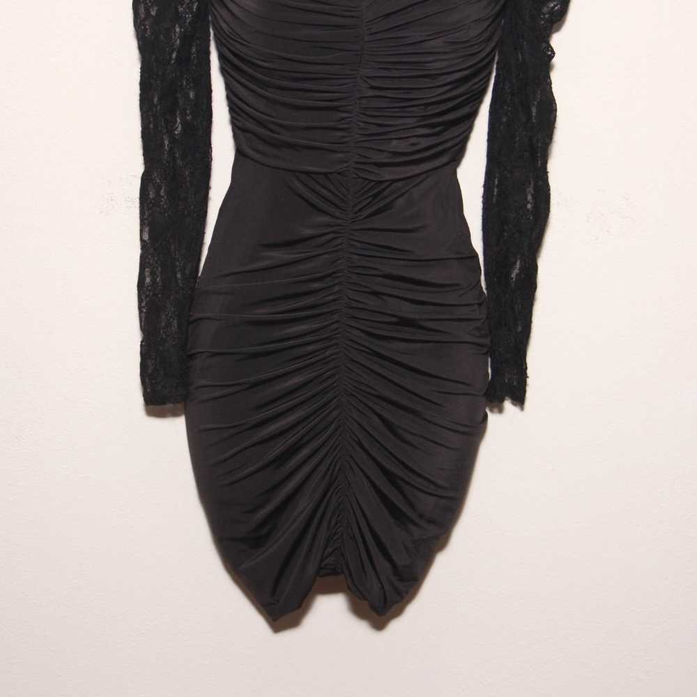 Vintage 80s Jessica McClintock Ruched Bodycon Dre… - image 4