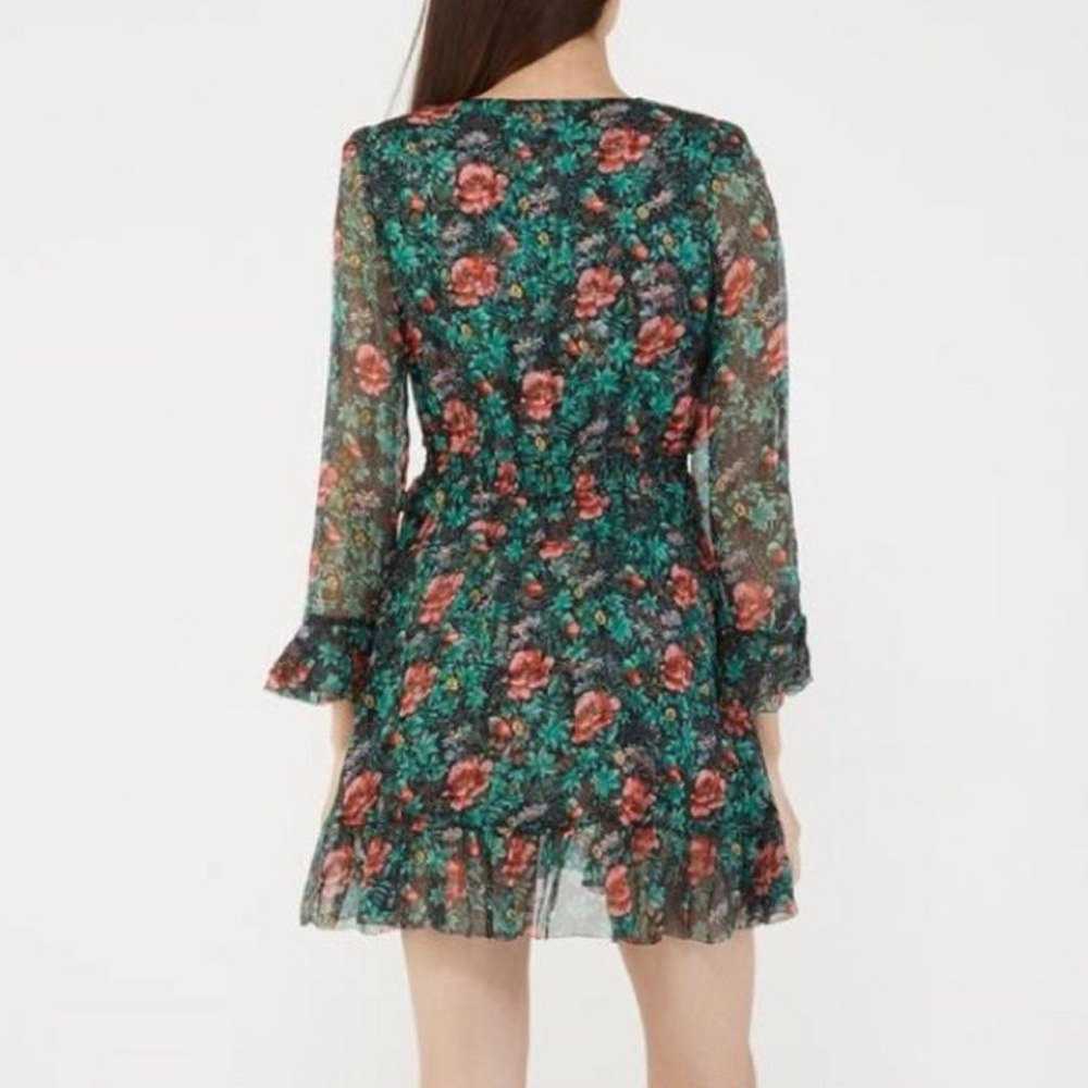 The Kooples Black Silk Dress Small Poppy Field Fl… - image 3