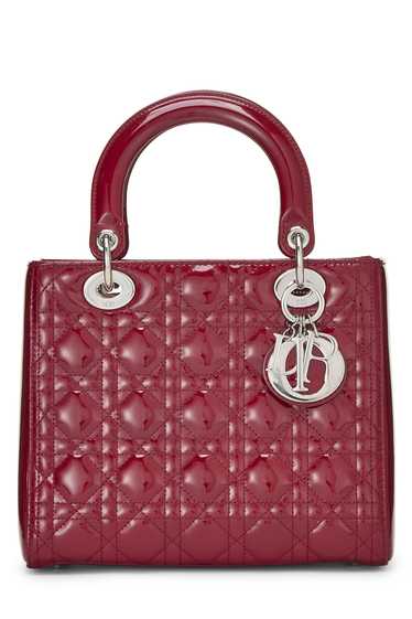 Red Cannage Patent Leather Lady Dior Medium