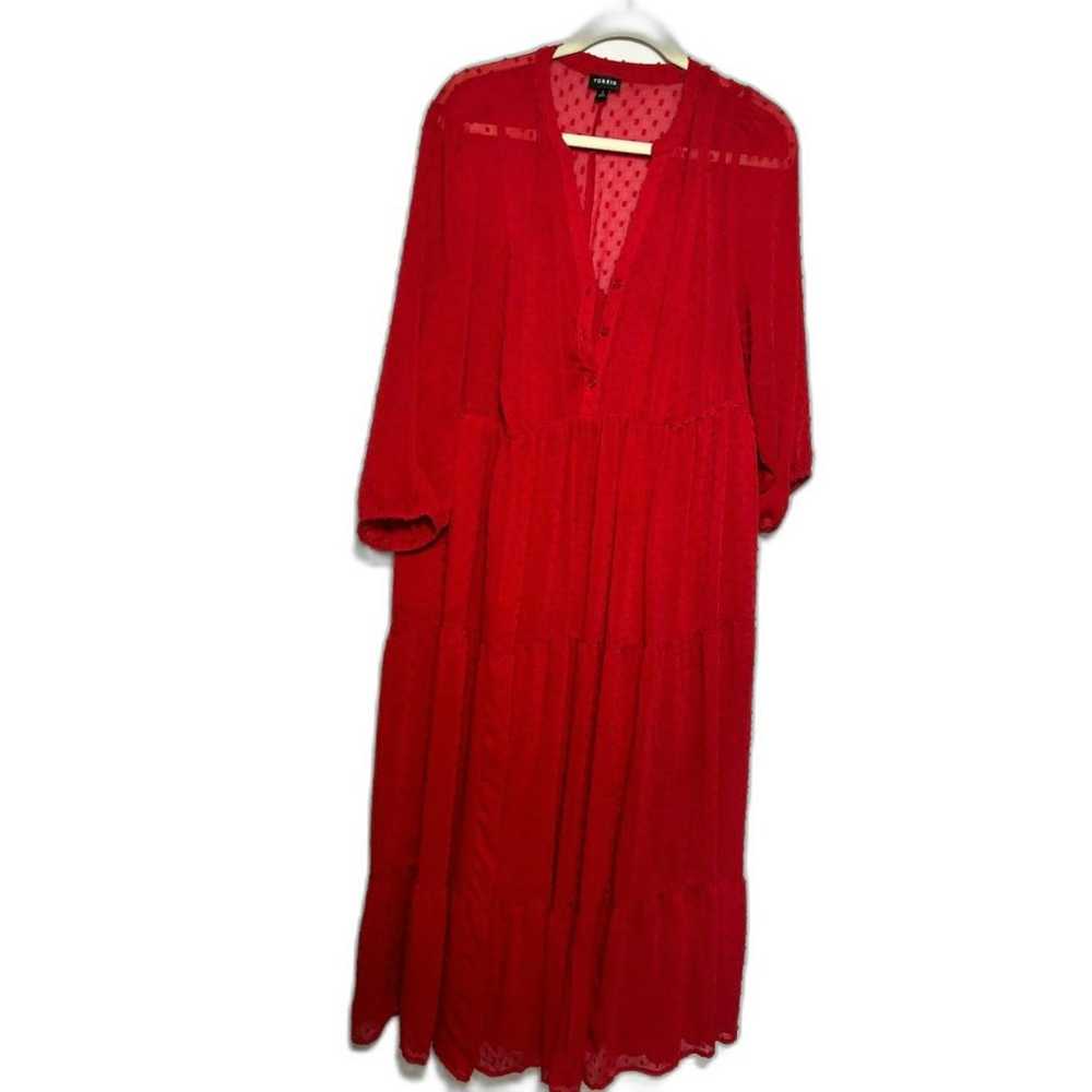 Torrid Dress Women's Size 2 XL Red Chiffon Maxi S… - image 2