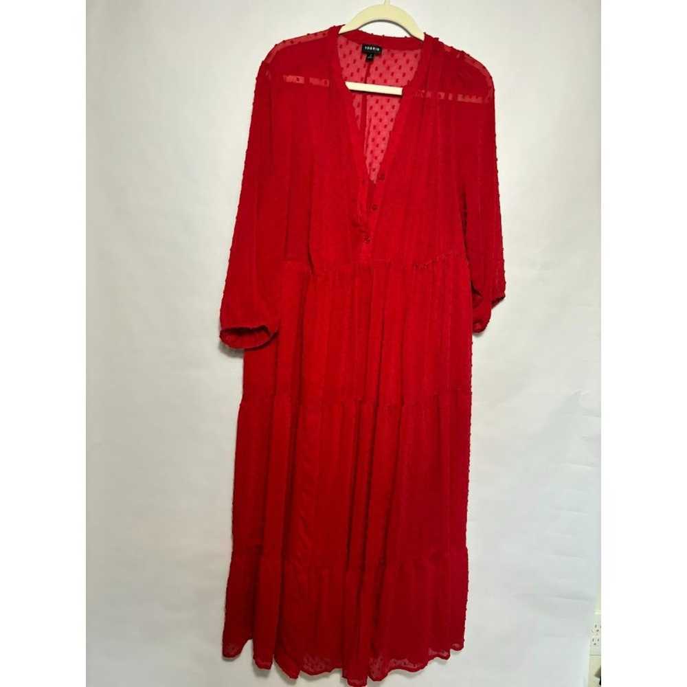 Torrid Dress Women's Size 2 XL Red Chiffon Maxi S… - image 3