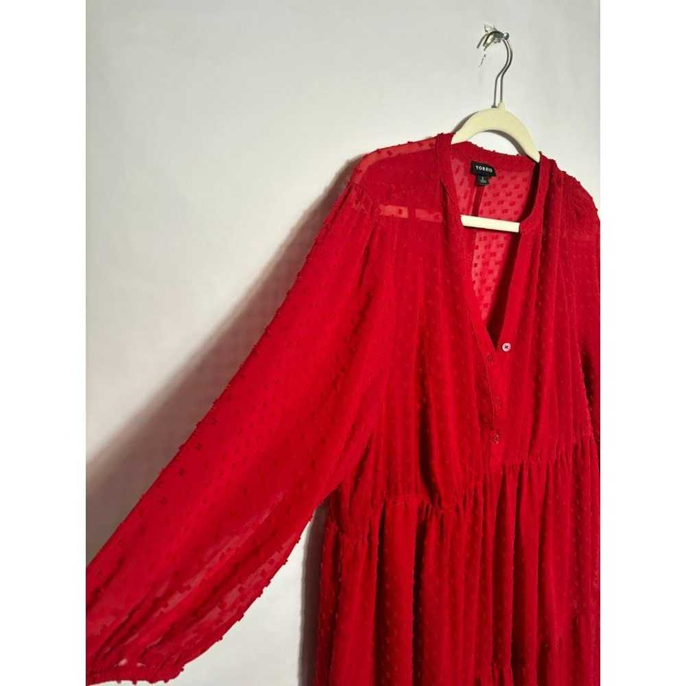 Torrid Dress Women's Size 2 XL Red Chiffon Maxi S… - image 4