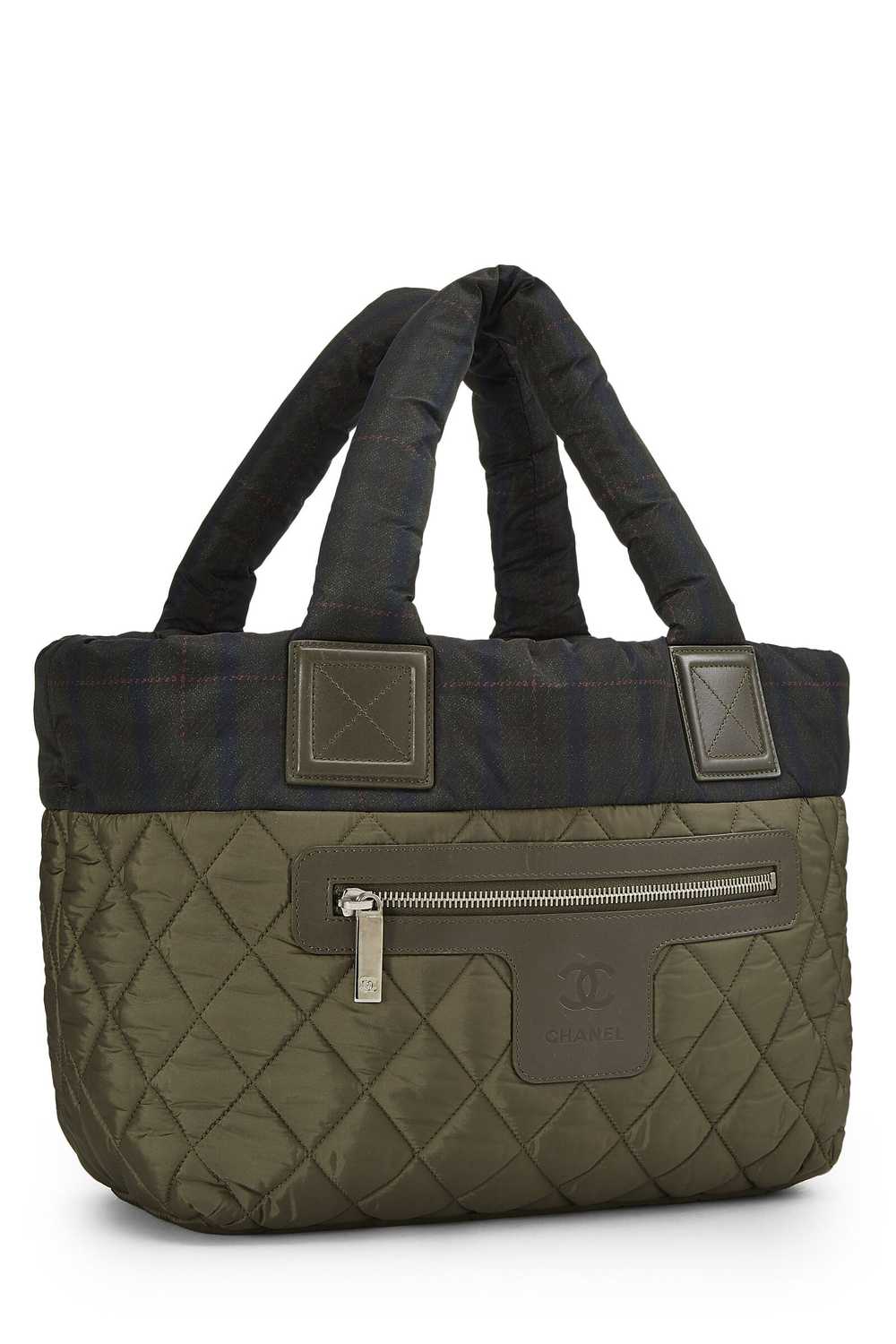 Green Quilted Nylon Coco Cocoon Tote Small - image 2