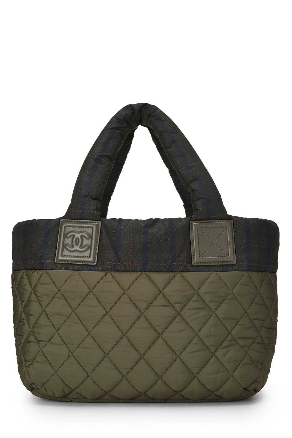 Green Quilted Nylon Coco Cocoon Tote Small - image 4