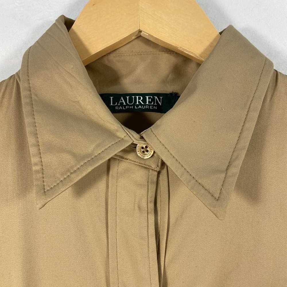 LAUREN Ralph Lauren Tan Shirt Dress Button Down P… - image 3