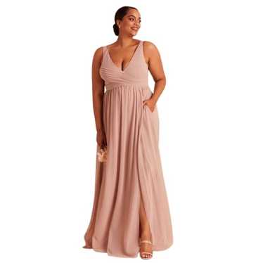 Birdy Grey Laurie Empire Dress in Satin Taupe Siz… - image 1