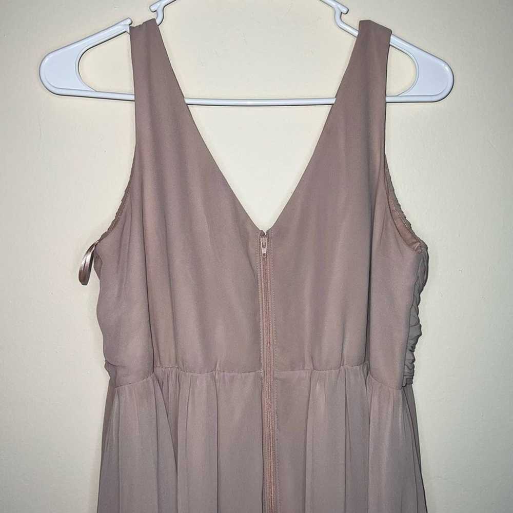 Birdy Grey Laurie Empire Dress in Satin Taupe Siz… - image 7