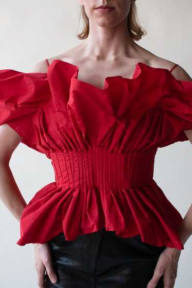 Red Sculptural Top