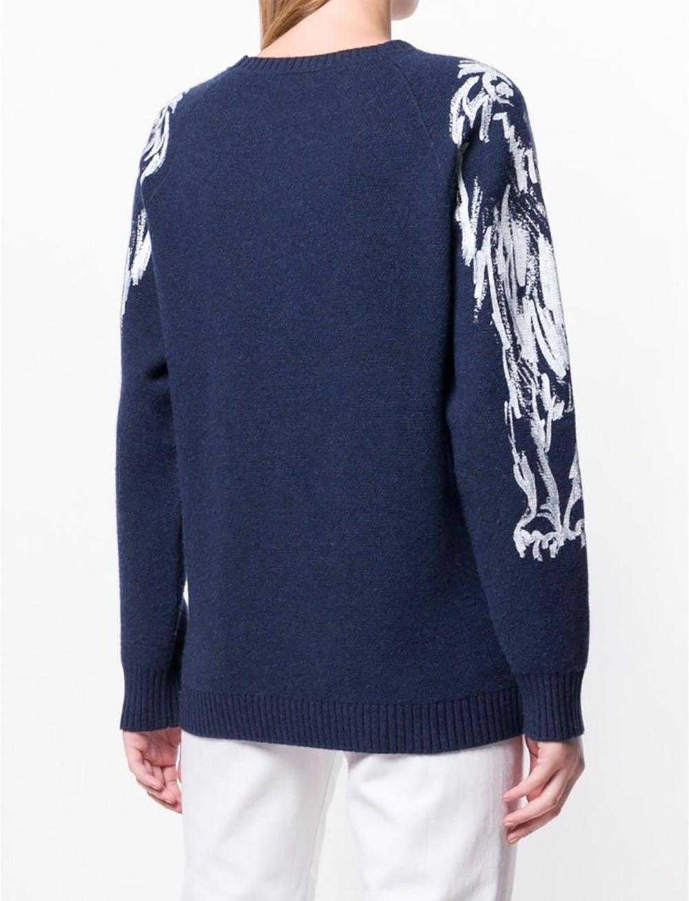 Product Details Navy Cashmere Lion Print Jumper - image 5