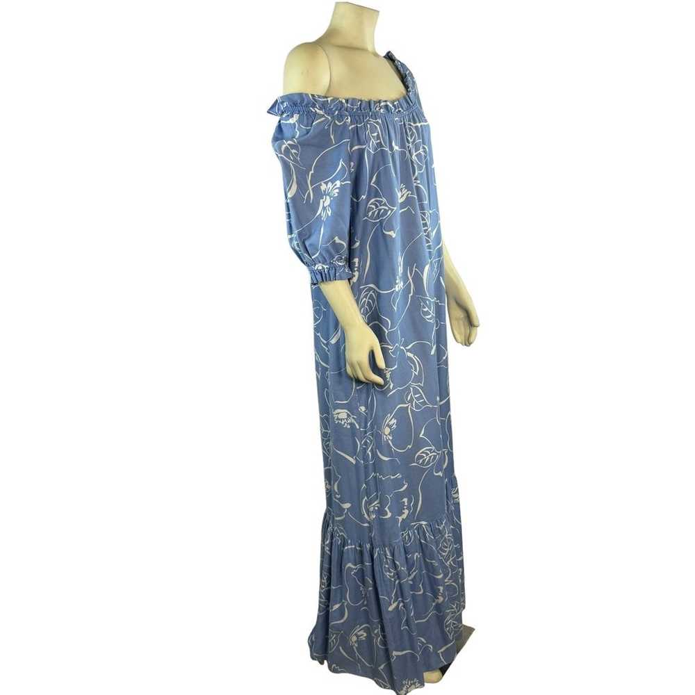 Vintage Hilo Hattie dress made in Hawaii blue & w… - image 5