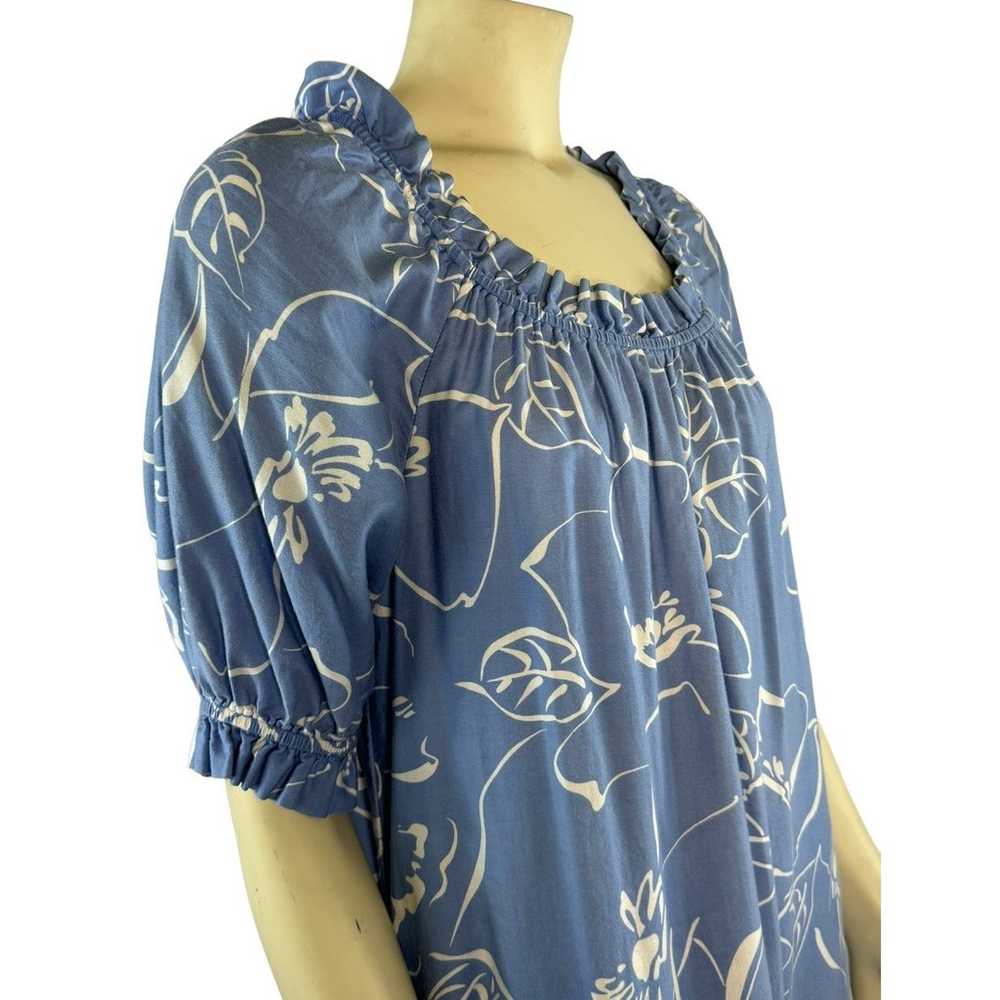 Vintage Hilo Hattie dress made in Hawaii blue & w… - image 6