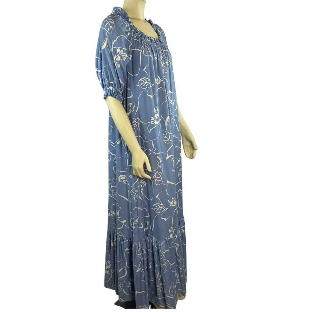 Vintage Hilo Hattie dress made in Hawaii blue & w… - image 7