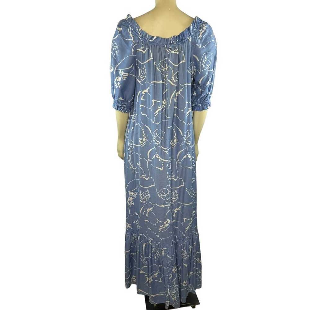 Vintage Hilo Hattie dress made in Hawaii blue & w… - image 9