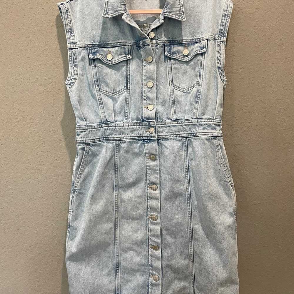 Madewell Denim Button Down Shirt Dress In Aquino … - image 4