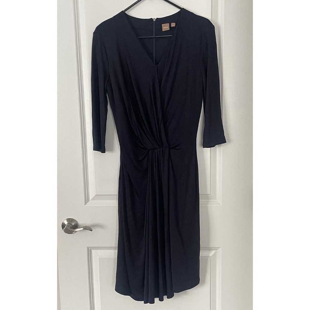 Hugo Boss Exandria Black Front Wrap Dress Size M - image 1