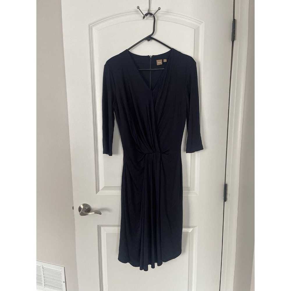 Hugo Boss Exandria Black Front Wrap Dress Size M - image 2