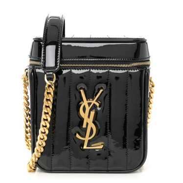 SAINT LAURENT Patent Matelasse Monogram Vicky Vani