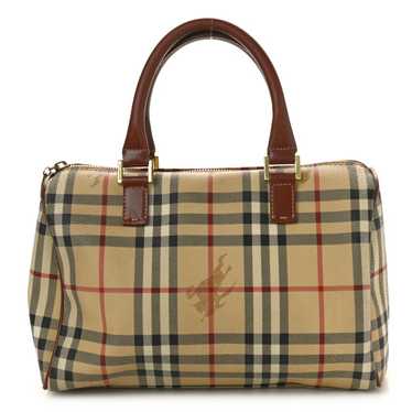 BURBERRY Haymarket Check Bowling Bag Brown