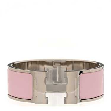 HERMES Enamel Wide Clic Clac H Bracelet GM Rose D… - image 1