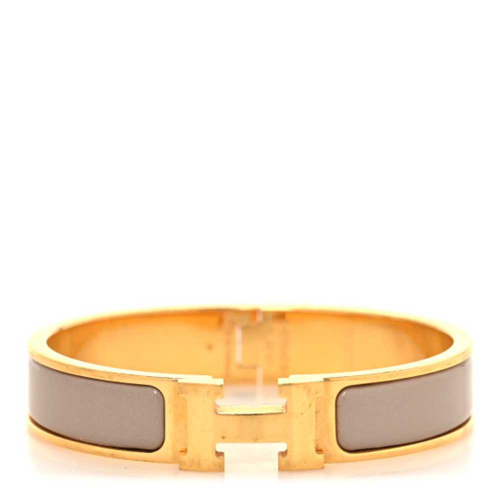 HERMES Enamel Narrow Clic Clac H Bracelet PM Marr… - image 1