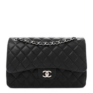 CHANEL Lambskin Quilted Jumbo Double Flap Black - image 1