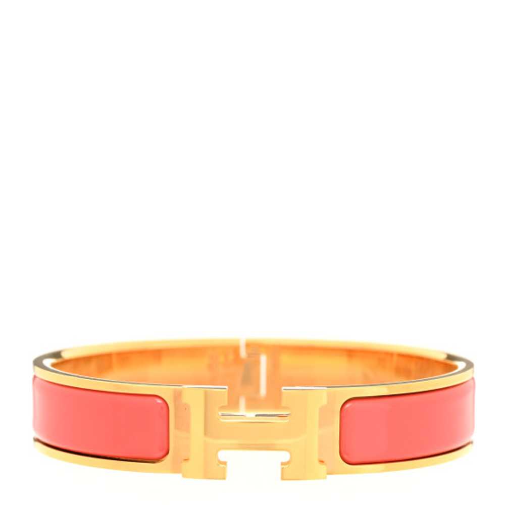 HERMES Enamel Narrow Clic Clac H Bracelet GM Roug… - image 1