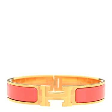 HERMES Enamel Narrow Clic Clac H Bracelet GM Roug… - image 1