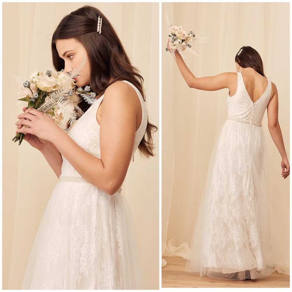 Lulu's Sweet Love Lace Beaded Bridal Dress Weddin… - image 2