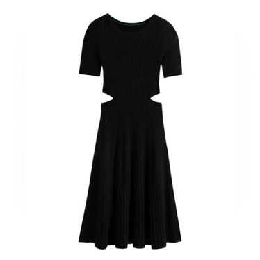 NEW Boden Cutout Knitted Ribbed Midi Black A-line 