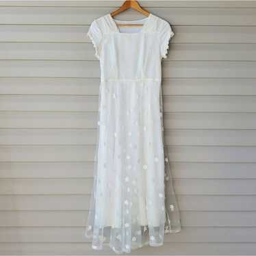 Diya white embroidered mesh maxi dress - image 1