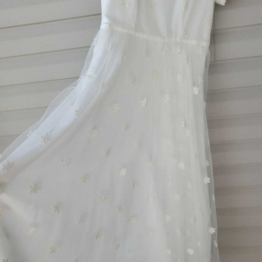 Diya white embroidered mesh maxi dress - image 4