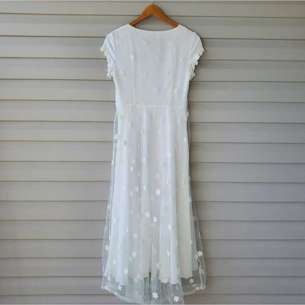 Diya white embroidered mesh maxi dress - image 6