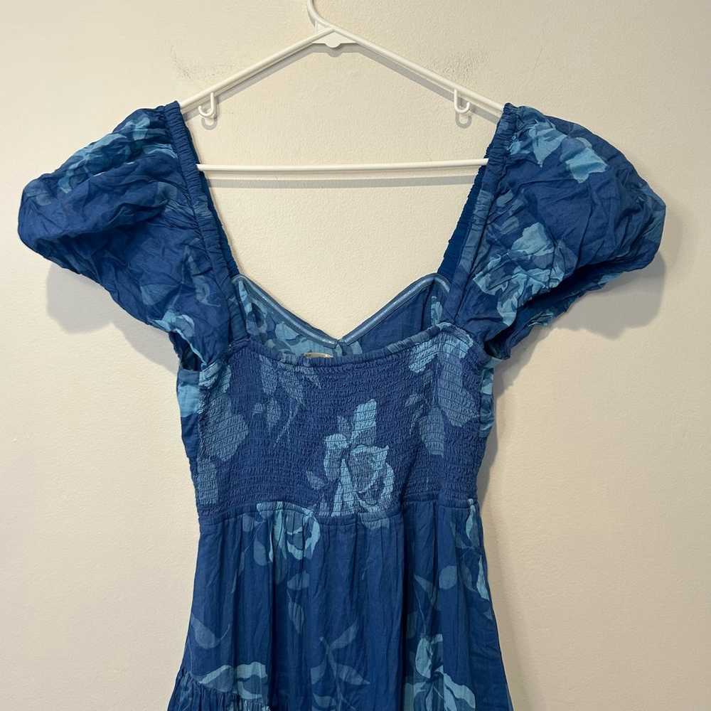 Free People Womens Maxi Dress Medium Blue Floral … - image 8