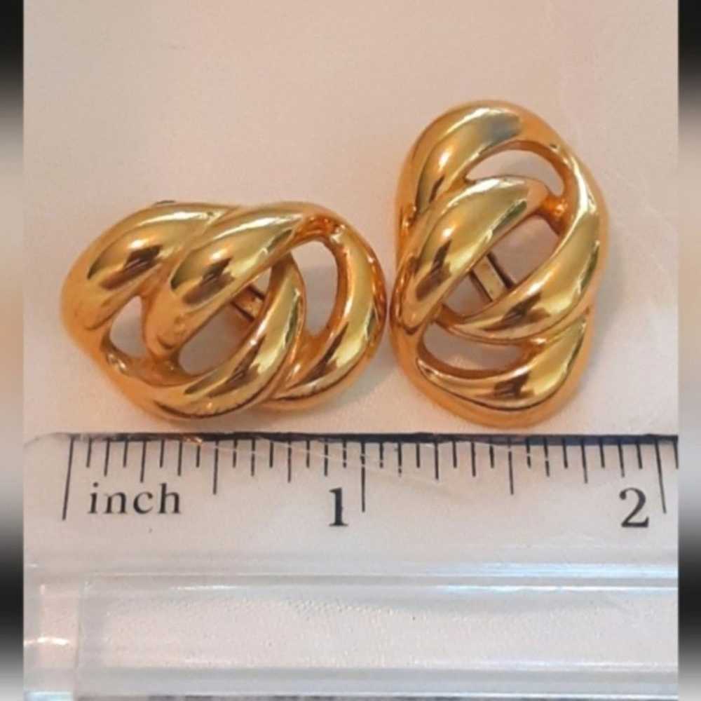 Vintage Napier Goldtone Earrings - image 3