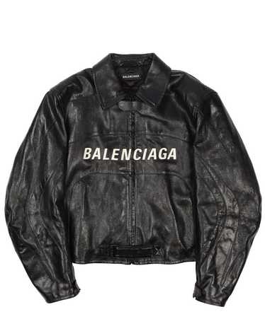 Oversized leather jacket balenciaga - Gem