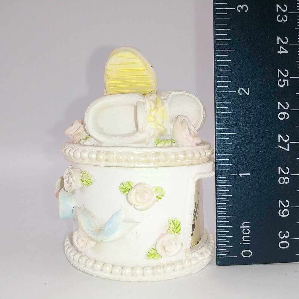 VTG little girl's porcelain 3d rose floral ring j… - image 3