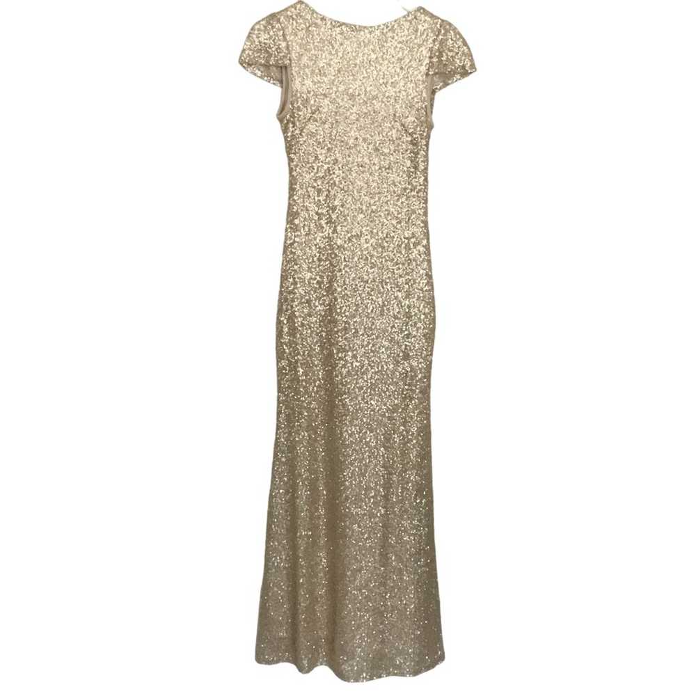 Sorella Vita Gold Sequin Formal Gala Dress Drape … - image 3