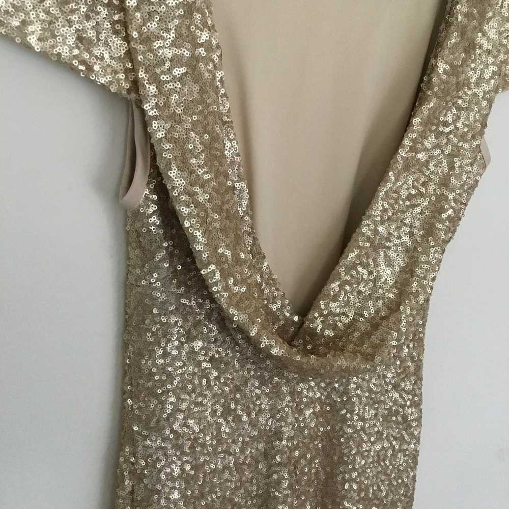 Sorella Vita Gold Sequin Formal Gala Dress Drape … - image 6