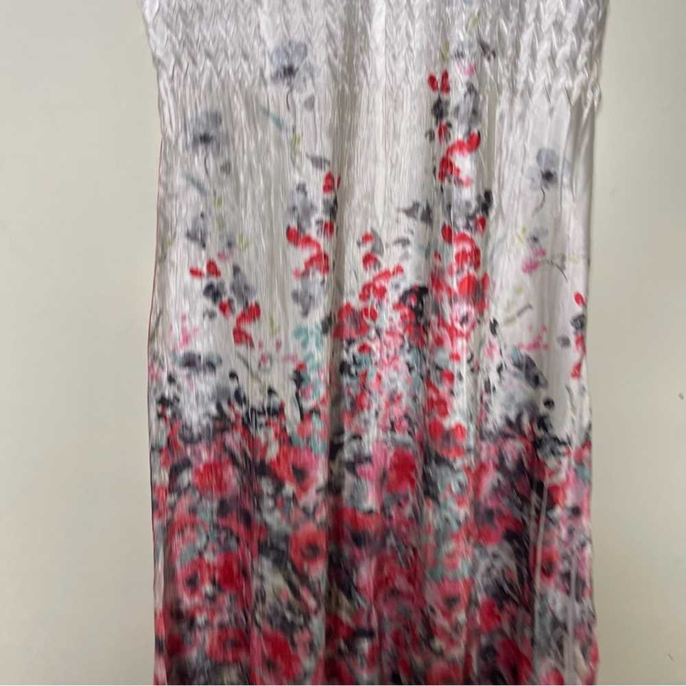 Komarov white Red poppy floral Sleeveless Long Dr… - image 7