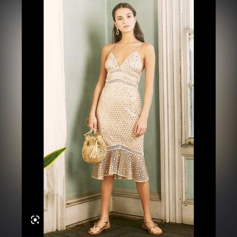 Saylor Nico Sequined Midi Dress In Champagne - image 2