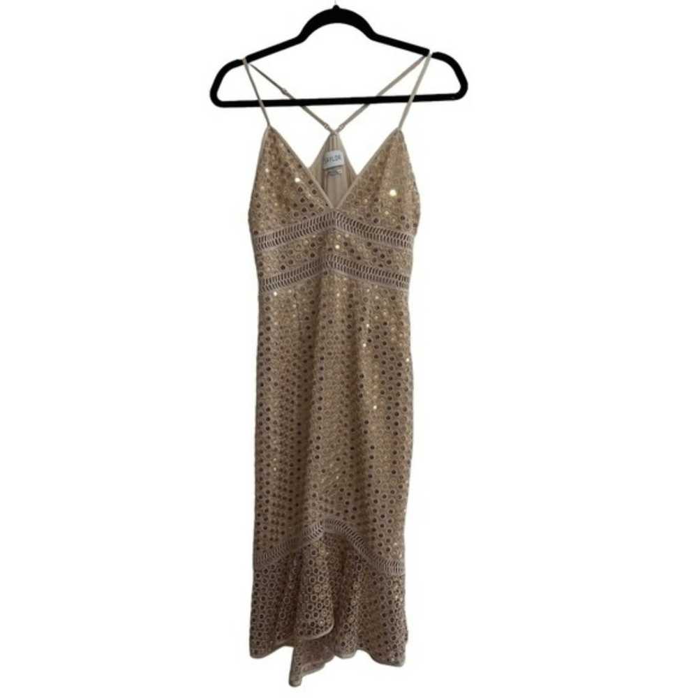 Saylor Nico Sequined Midi Dress In Champagne - image 3