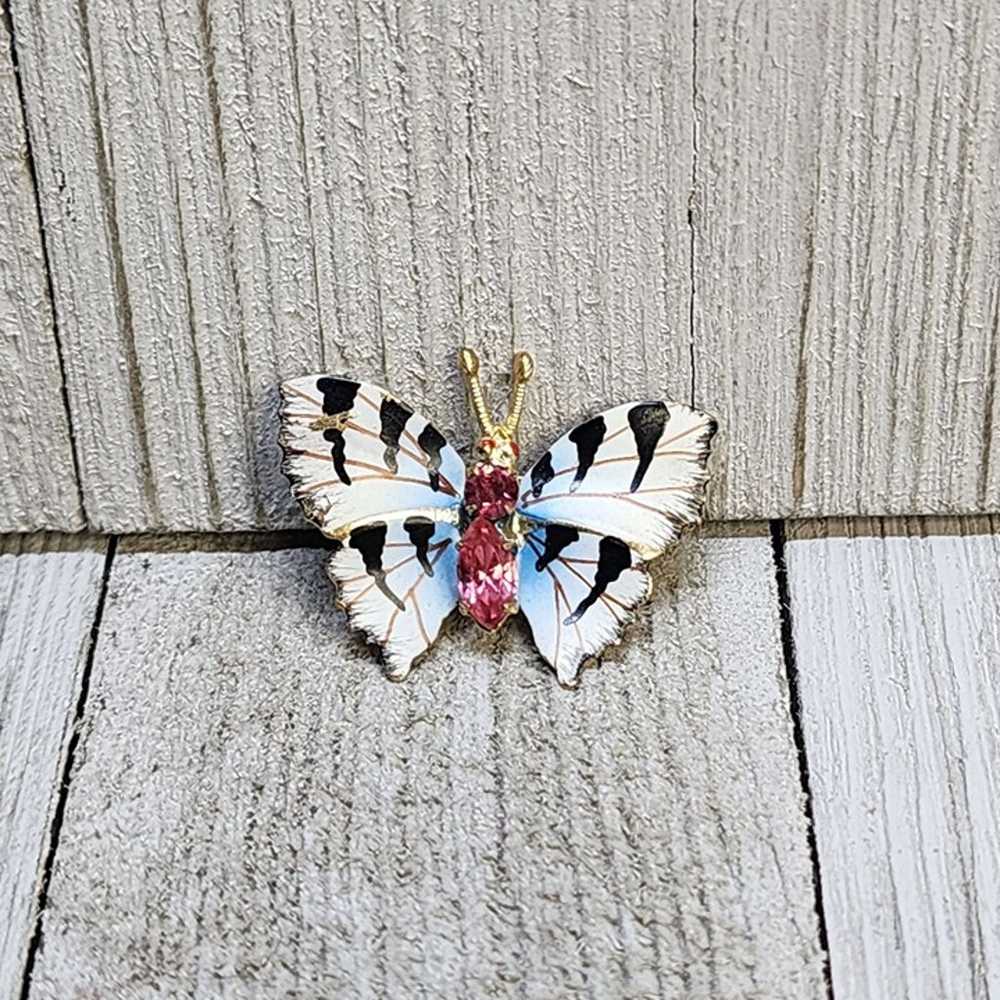 Vintage Made in Czechoslovakia Enamel Butterfly B… - image 2