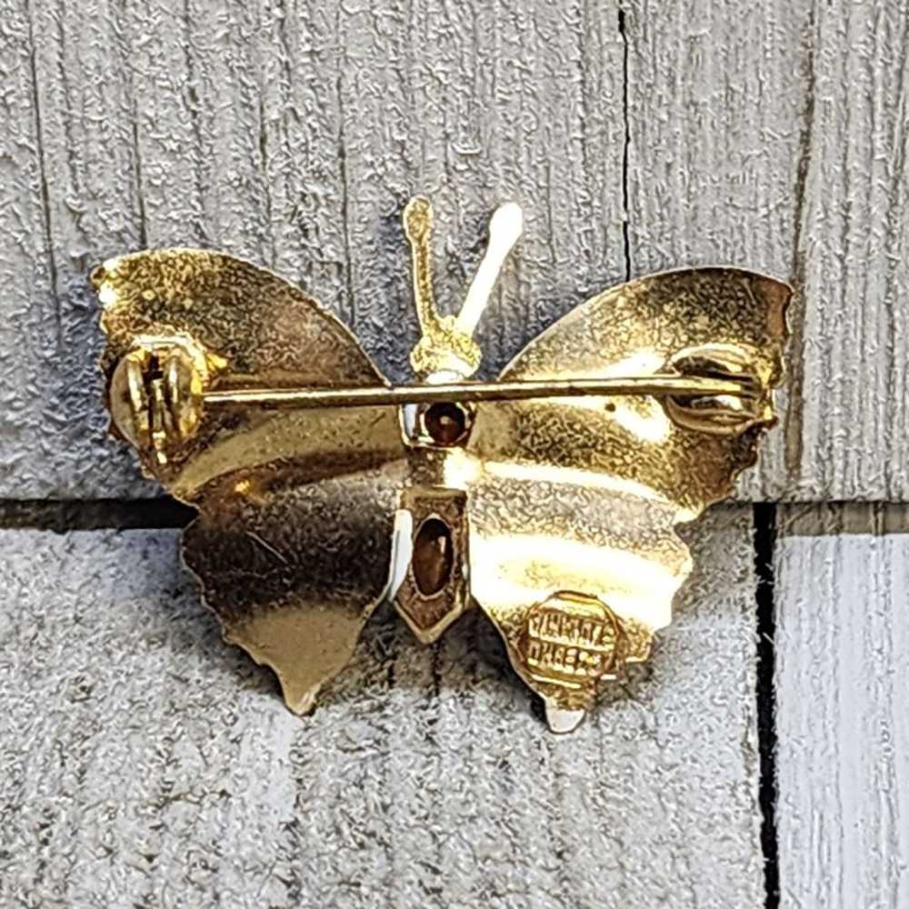 Vintage Made in Czechoslovakia Enamel Butterfly B… - image 3