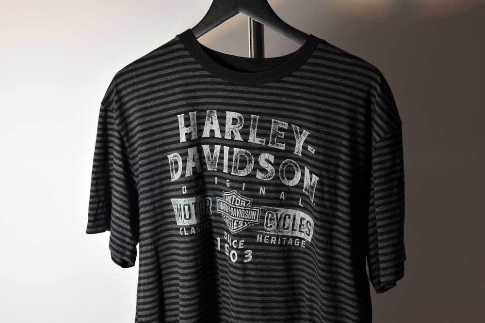 Harley Davidson Y2K STRIPED HD HARLEY-DAVIDSON T-… - image 5